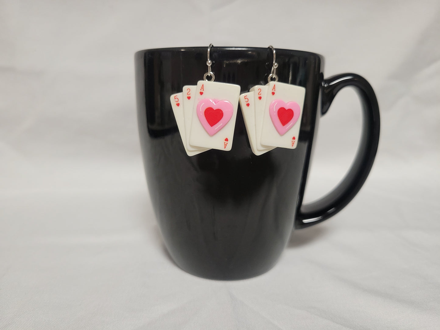 Earrings - Pink Playing Cards