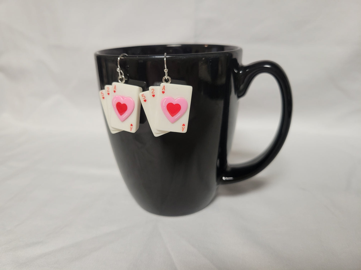 Earrings - Pink Playing Cards