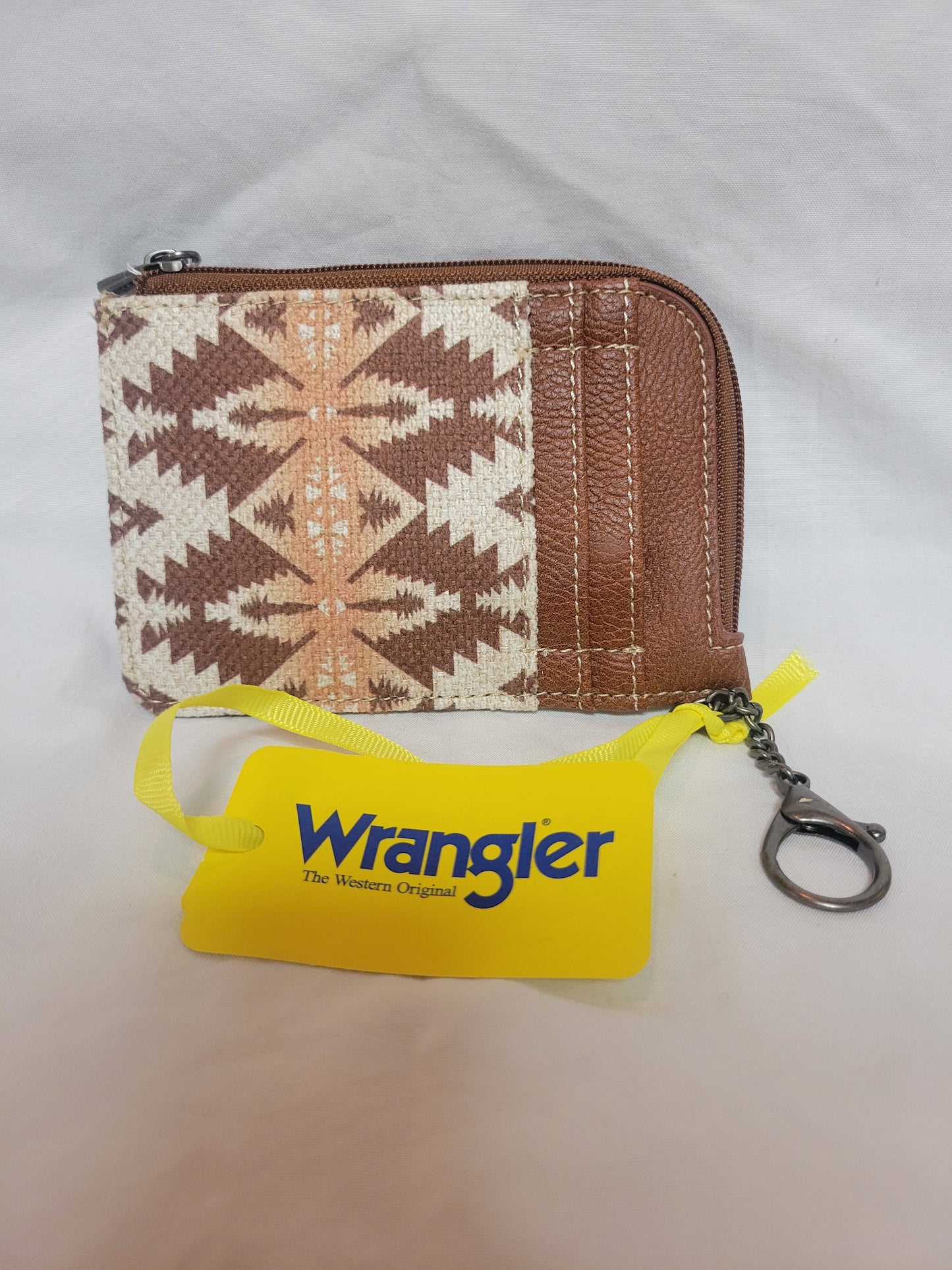 Estuche para tarjetas con cremallera en miniatura con estampado artístico del suroeste de Wrangler