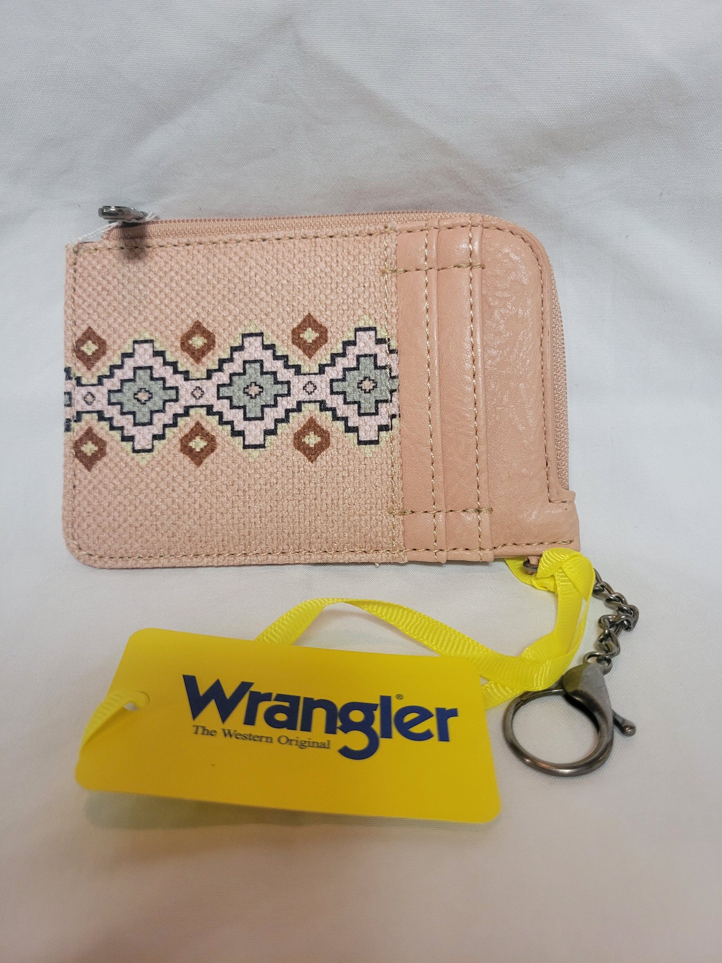 Estuche para tarjetas con cremallera en miniatura con estampado artístico del suroeste de Wrangler