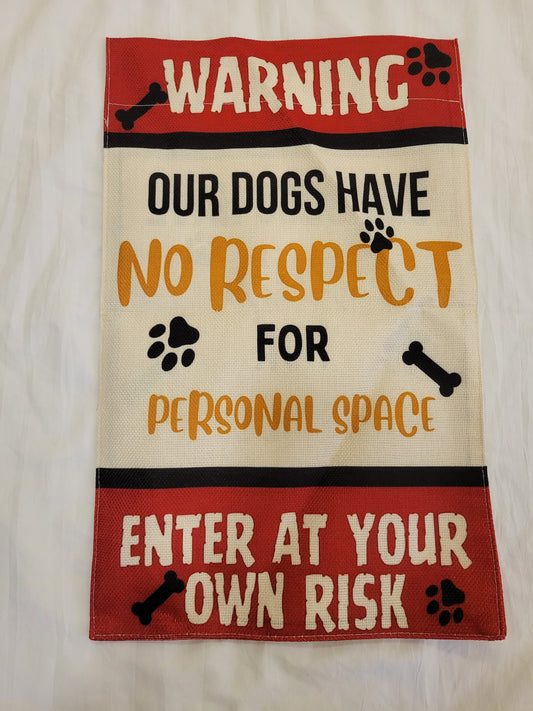 Garden Flag - Dog Warning Flag